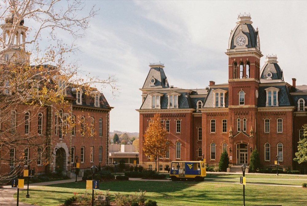 Woodburn Hall on the West Virginia University campus in Morgantown, WV
